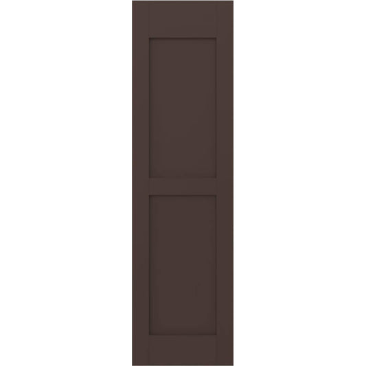 Ekena Millwork 12-in W x 67-in H Raisin Brown Paintable/Stainable Flat panel Wood Exterior Shutters ( 2 -Pack )