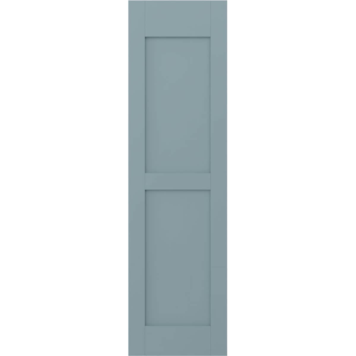 Ekena Millwork 12-in W x 65-in H Peaceful Blue Paintable/Stainable Flat panel Wood Exterior Shutters ( 2 -Pack )