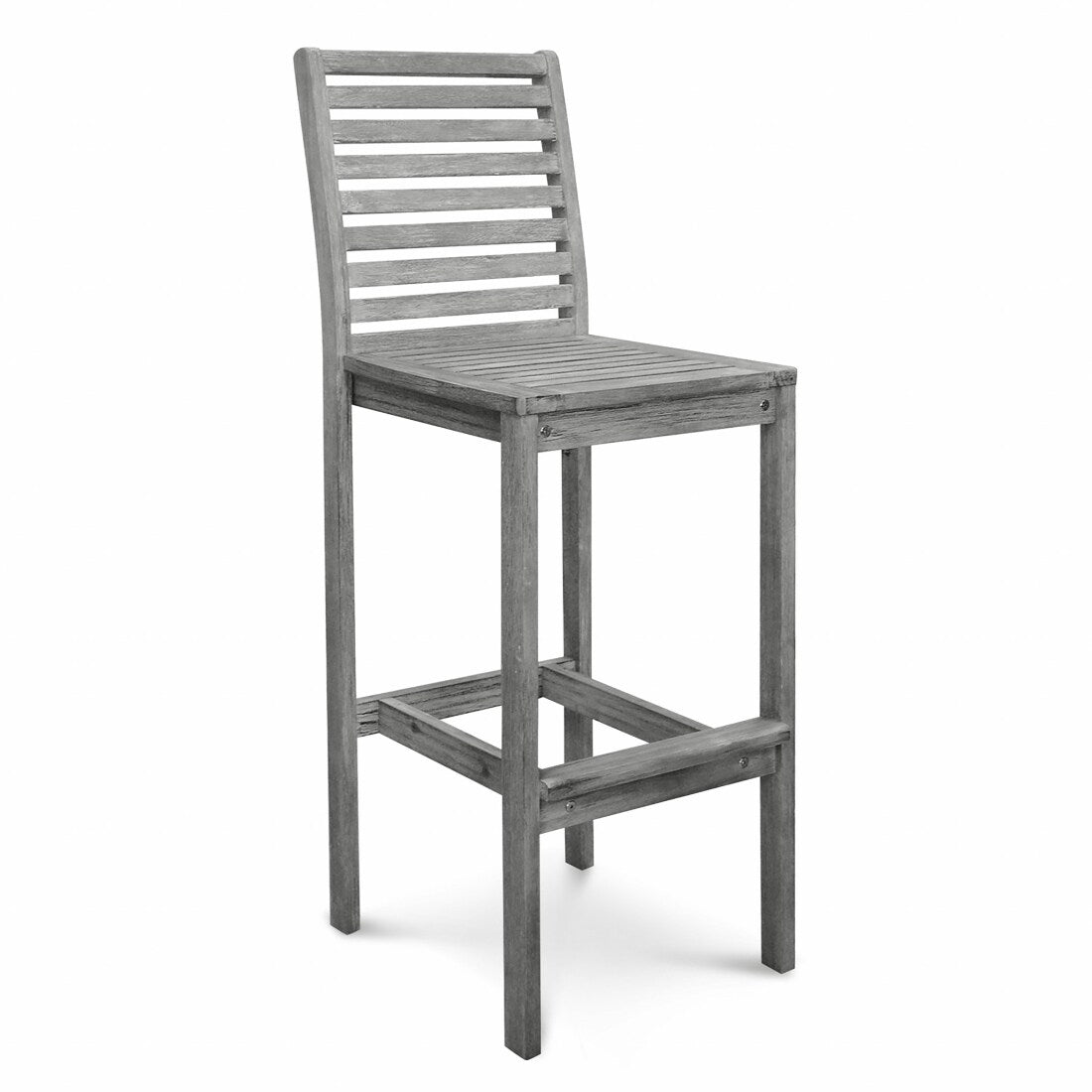 HomeRoots Gray Wood Frame Stationary Counter-height Chair with Solid Seat