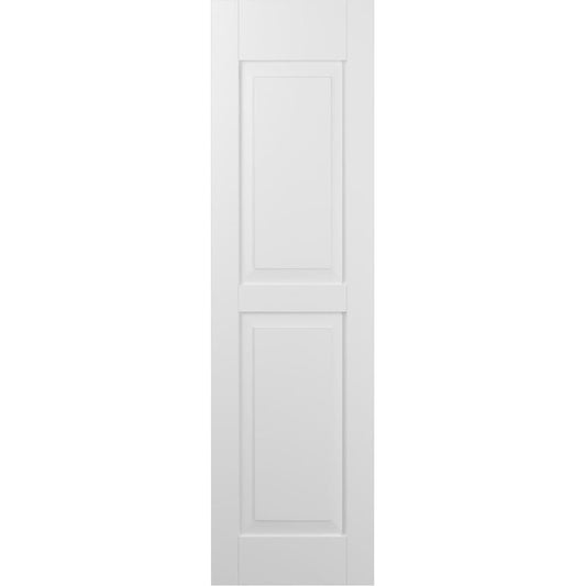 Ekena Millwork 18-in W x 63-in H White Paintable/Stainable Raised panel Wood Exterior Shutters ( 2 -Pack )