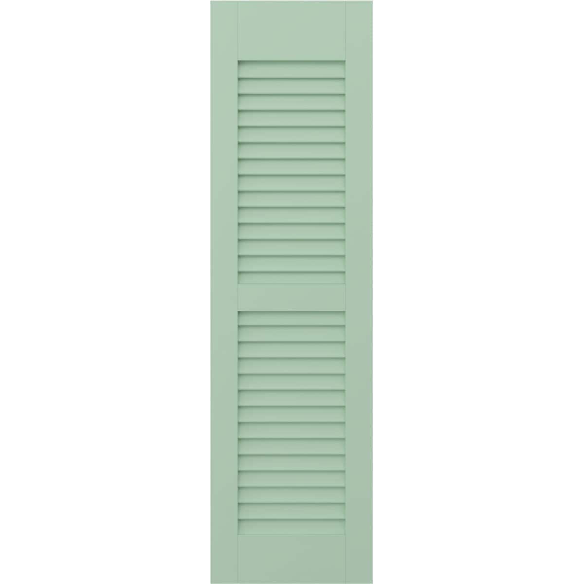 Ekena Millwork 12-in W x 64-in H Seaglass Paintable/Stainable Louvered Wood Exterior Shutters ( 2 -Pack )