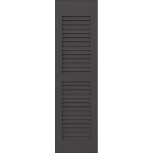 Ekena Millwork 18-in W x 71-in H Shadow Mountain Louvered Wood Exterior Shutters ( 2 -Pack )
