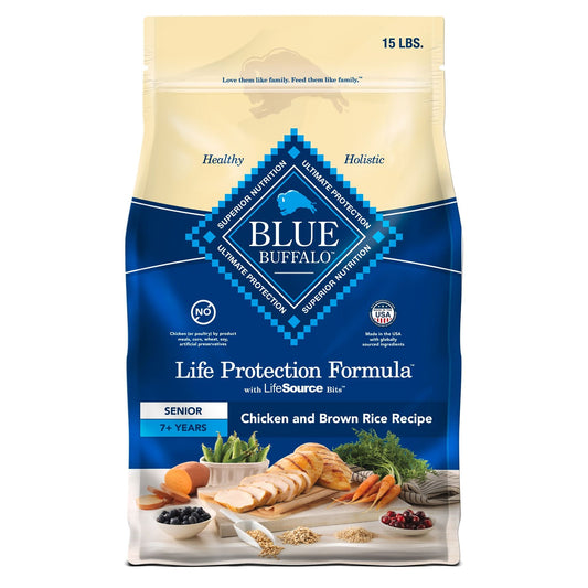Blue Buffalo® Life Protection Formula&trade; Senior 7+ Dry Dog Food - Chicken & Brown Rice 15 Lb