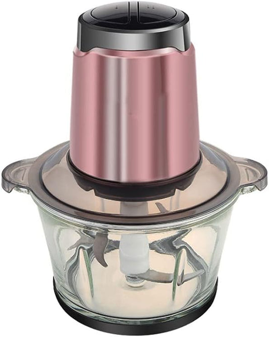 Food Chopper, Mini Electric Meat Chopper with Fast & Slow Speeds Control,1.8L Glass Bowl, Function, 4 Stainless Steel Blades