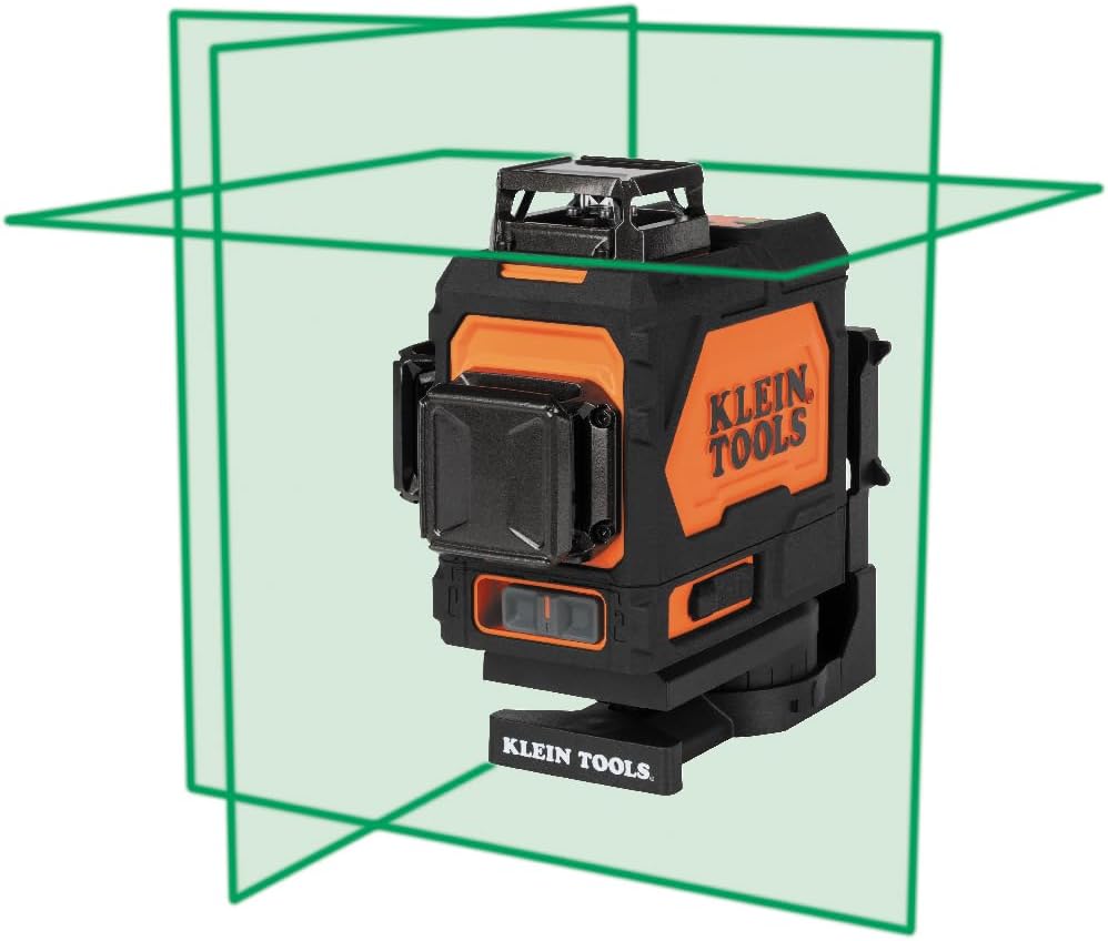 Klein Tools 93PLL Self-Leveling Laser Level with Bright Green 3x360-Degree Planes, Rechargeable Battery, Magnetic Mount