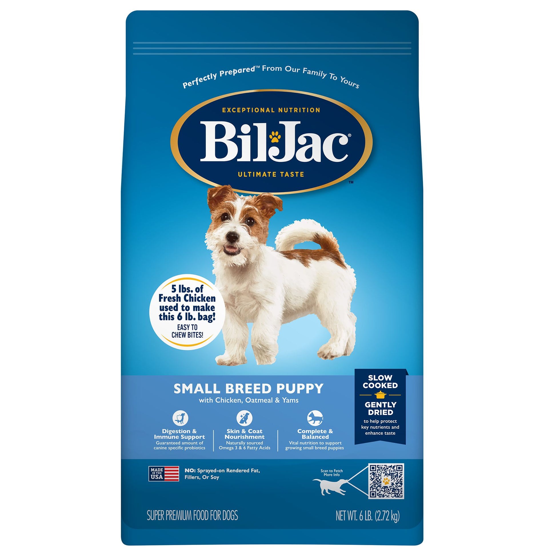 Bil-Jac® Small Breed Puppy Dry Dog Food - Chicken, Oatmeal & Yams