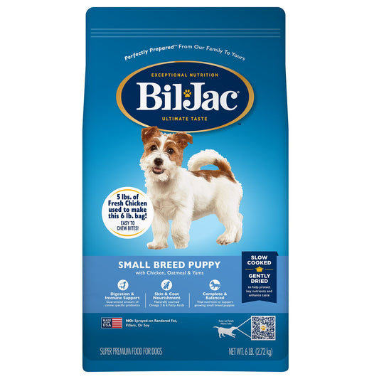 Bil-Jac® Small Breed Puppy Dry Dog Food - Chicken, Oatmeal & Yams