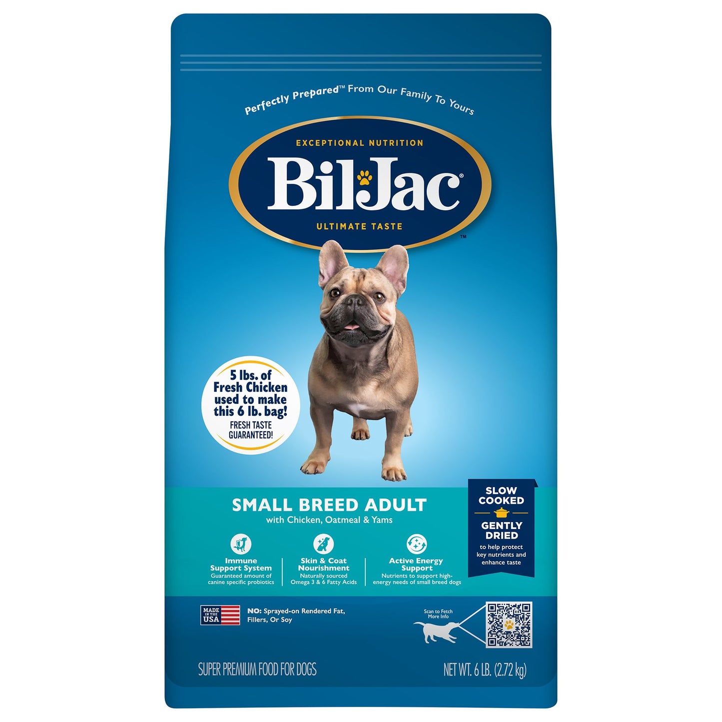 Bil-Jac® Small Breed Adult Dry Dog Food - Chicken, Oatmeal & Yams 6 Lb