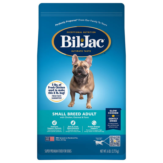 Bil-Jac® Small Breed Adult Dry Dog Food - Chicken, Oatmeal & Yams 6 Lb