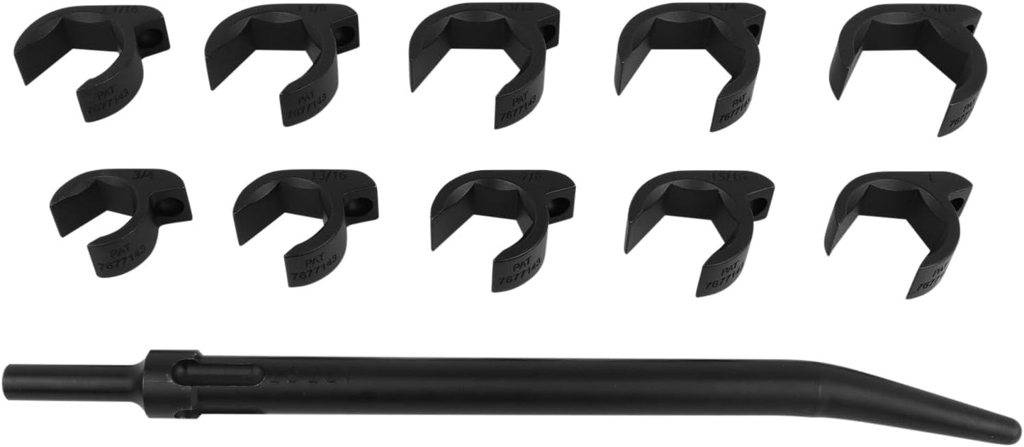 LTI TOOLS Sae Shockit Crows Foot Socket Wrench Set, Heavy Duty Industrial Hydraulic 11-Piece (LT1900)