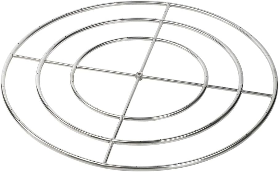 American Fireglass AFG SS-FR-48 Triple-Ring 304 SS Fire Pit Ring Burner - 48"