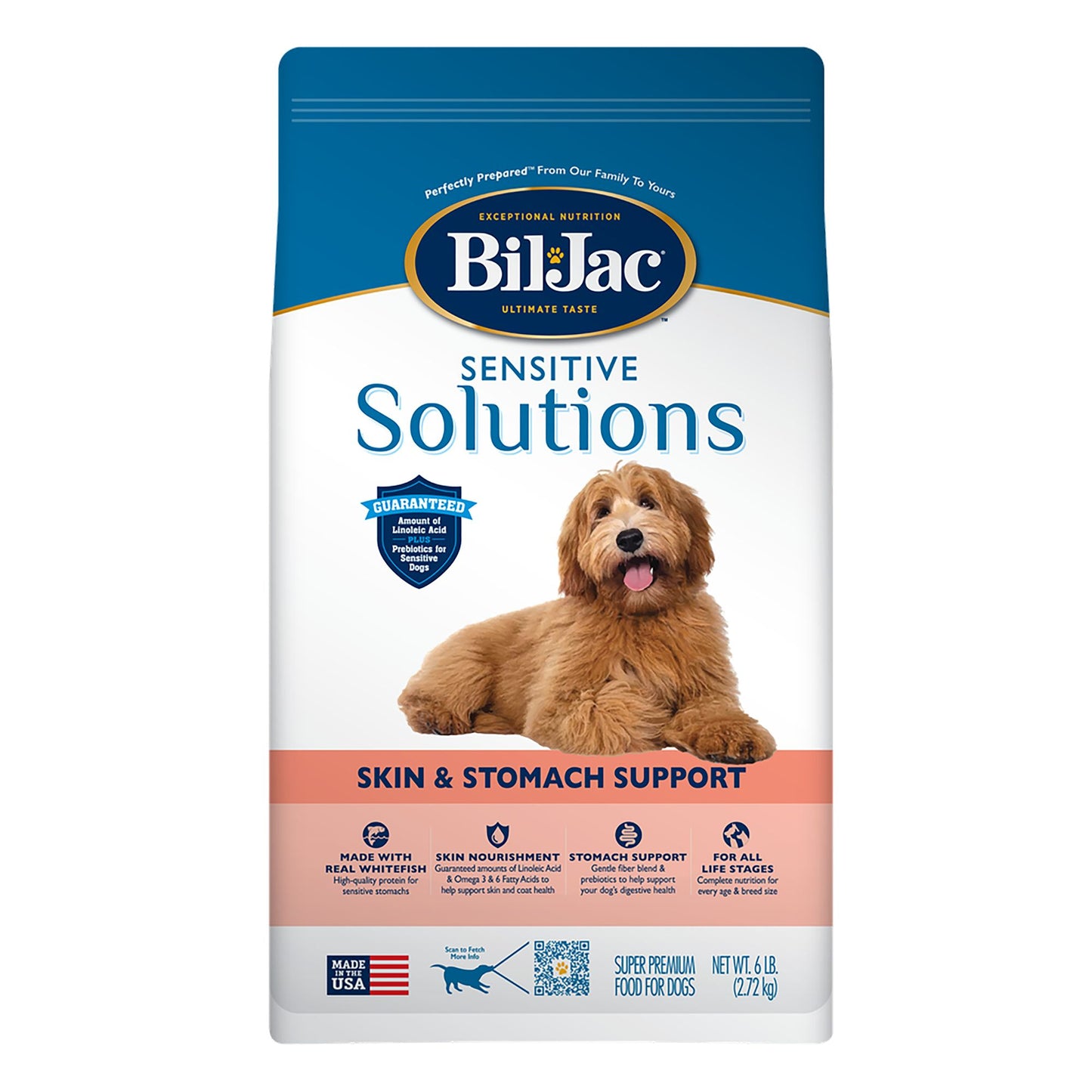 Bil-Jac Sensitive Solutions Skin & Stomach Support All Life Stage Dry Dog Food - Chicken & Whitefish 15 Lb
