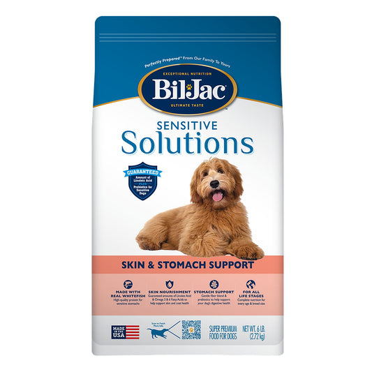 Bil-Jac Sensitive Solutions Skin & Stomach Support All Life Stage Dry Dog Food - Chicken & Whitefish 15 Lb