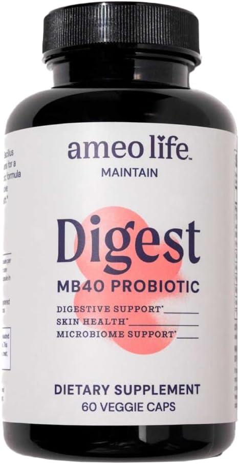 MB40 Probiotic for Digestive, Immune, & Gut Health – Probiotic Bacillus Subtilis MB40 & Bacillus Coagulans MTCC 5856 Relieves Gas – Non-GMO Probiotics for Women & Men - 60 CT