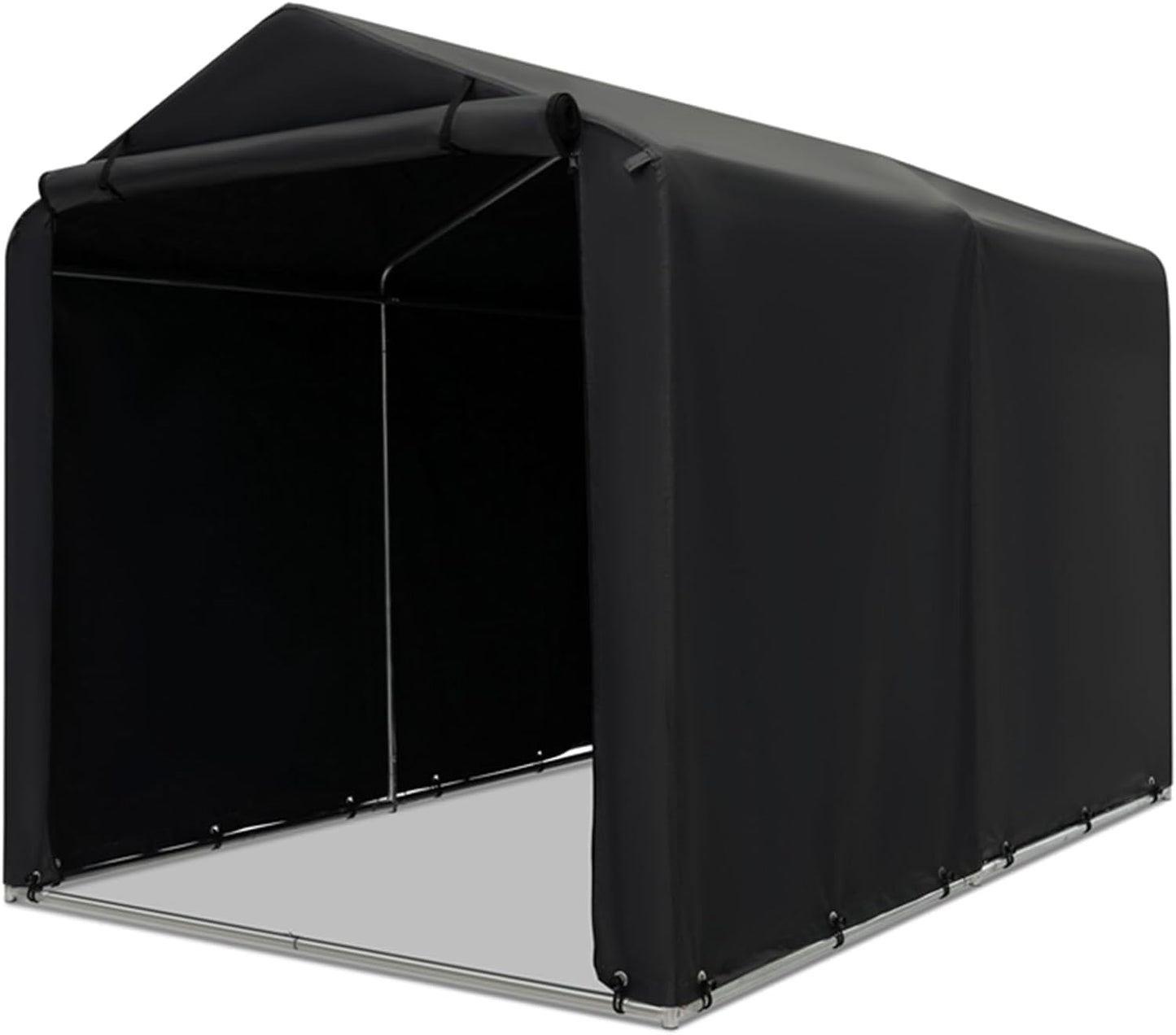 ERGOMASTER 7 x 5.2 x 5.4Ft Outdoor Storage Shed with Waterproof Cover, Roll-Up Zipper Door, Wind Rope, Ground Stake,Heavy Duty Portable Tent for Storage Bikes, Garden Tools, Motorcycles