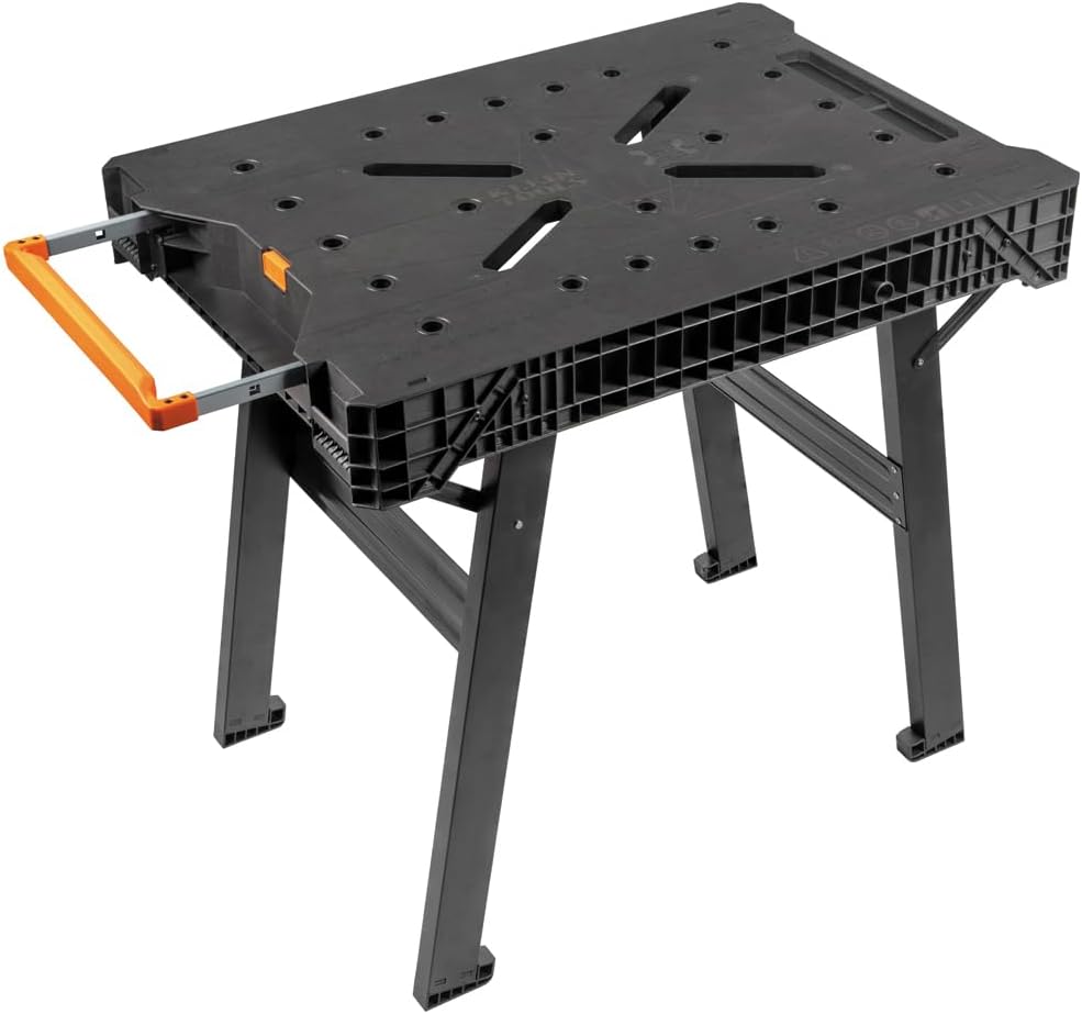 Klein Tools 54410MB MODbox Work Bench, Folding Work Table, Lightweight Portable Workstation, 1000-Pound Capacity, 39.25 x 23.75 x 30.9-Inch, Compatible with MODbox Rail System