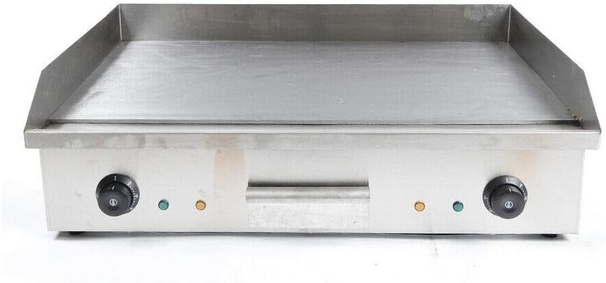 Commercial Electric Grill Griddle, 4400W Food Griddle Grill Countertop Flat Stove Cooktop Hotplate BBQ Grill Stainless Steel Adjustable Temperature, for Kitchen Restaurant