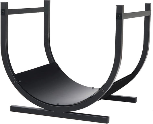 Fireplace Firewood Storage Rack, Indoor and Outdoor U-Shaped Firewood Rack, Can Hold Logs About 16-20 Inches Long, for Fireplace Wood Storage Bracket Organizer