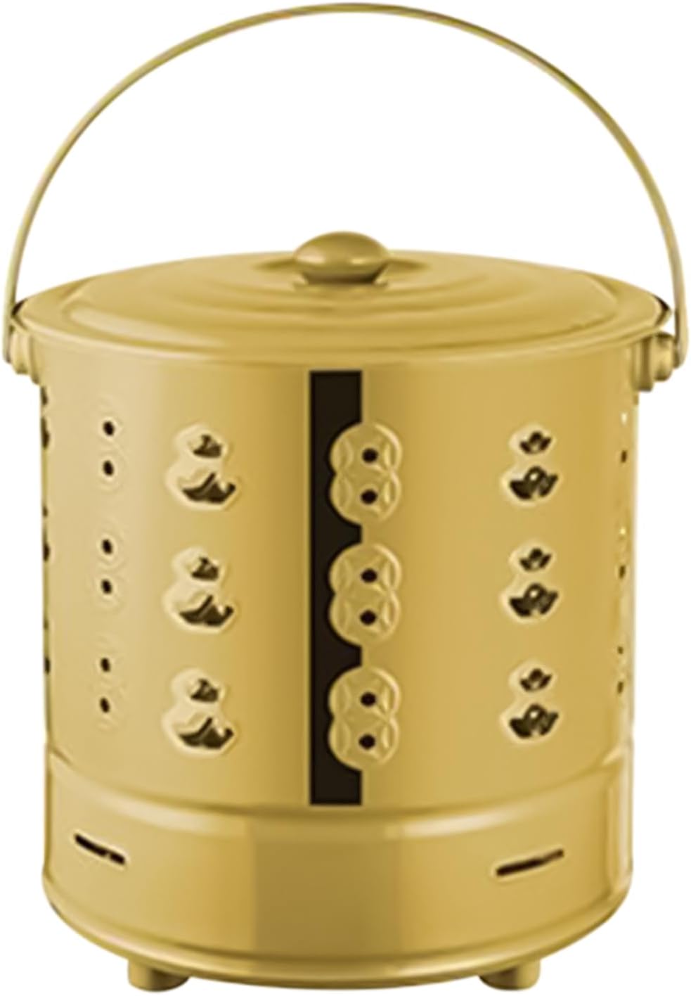 Metal Garden Incinerator Can 28x26 Cm Stainless Steel Paper Trash Burn Barrel with Lid and Handle Burn Can for Yard Patio and Backyard