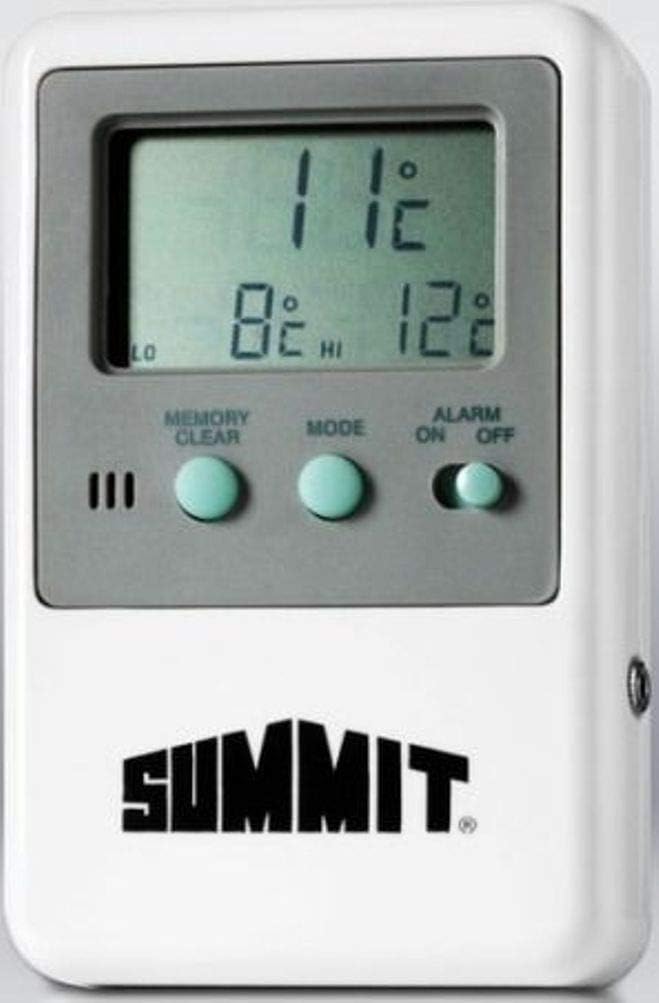 Summit Appliance ALARM Externally Mounted Battery Operated Temperature Alarm with Readout, Large Digital Display, Traceable Temperature Alarm, Displays Temperature in Either Fahrenheit or Celsius