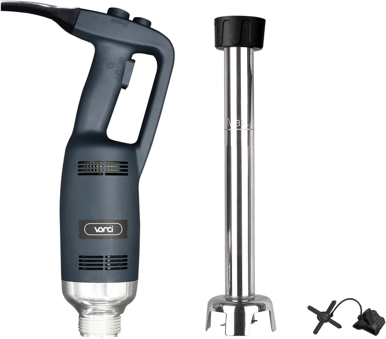 VONCI 500W Commercial Immersion Blender, 16" SUS 304 Removable Shaft, Heavy Duty Power Hand Mixer with Variable Speed 6000-20000RPM, Professional Electric Stick Blender for Restaurant Kitchen Use.