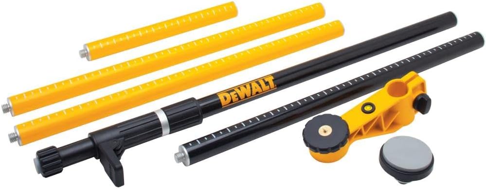 DEWALT Laser Level Mounting Pole, 1/4-Inch Base (DW0882),6.4 x 5.75 x 31.5 inches
