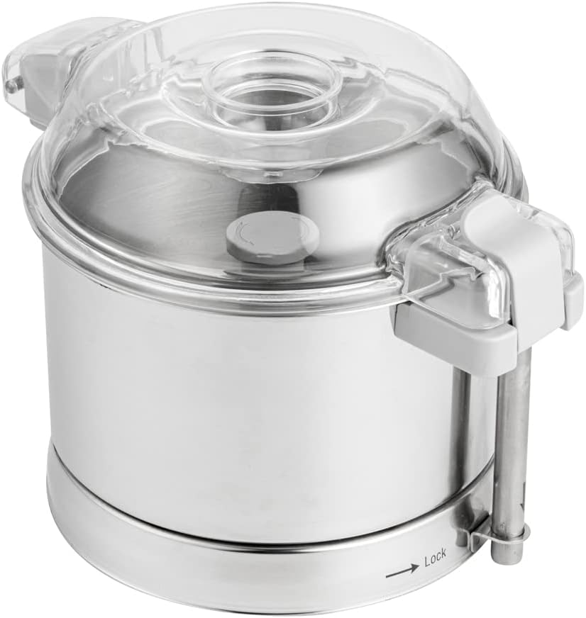 Restaurantware Met Lux 3 Quart Food Processor Bowl 1 Industrial Processor Bowl Replacement - Fits Food Processor With "S" blade Stainless steel Food Cutter Bowl Processor Sold Separately