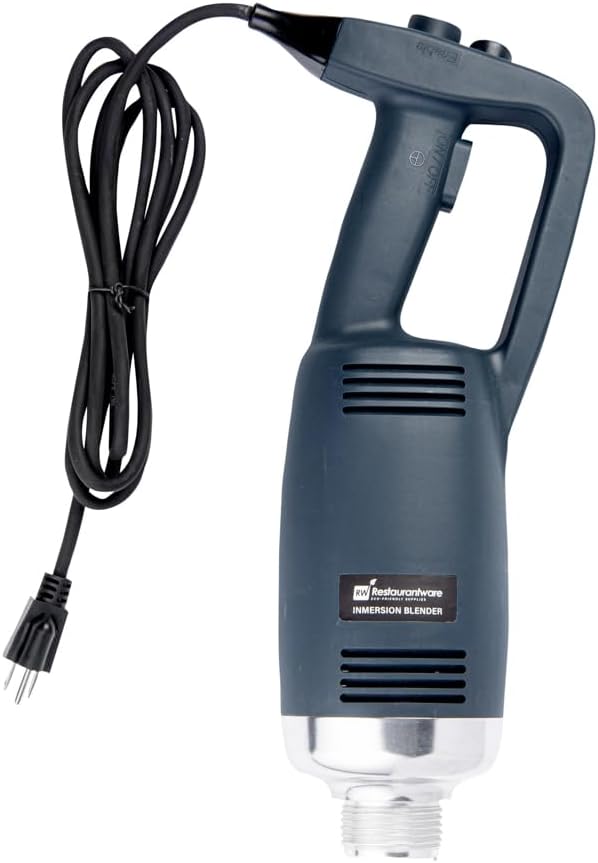 Restaurantware Hi Tek 7.7 x 4.3 x 16.3 inch Immersion Blender 1 Variable Speed Stick Blender - 1 Horsepower 750W Stainless Steel Immersion Hand Blender 110V