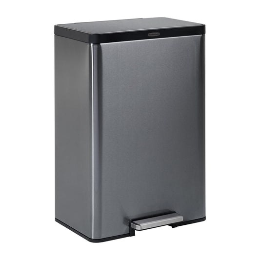 Rubbermaid Elite Stainless Steel Step-On Trash Can, 12 Gallon, Charcoal, Wastebasket for Home\/Kitchen\/Garage\/Apartment\/Office
