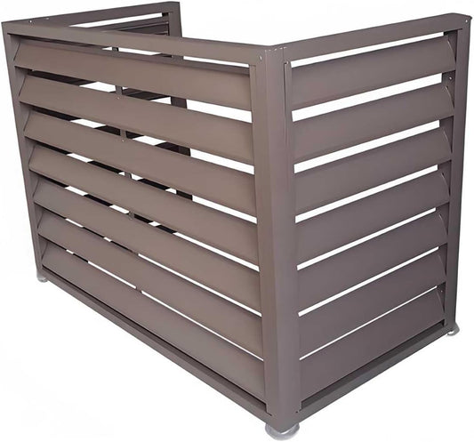 Air Conditioner Cover For Outside Units, Fence to Hide Air Conditioner, Aluminum Trash Can Enclosure Protective Cover, For Mini Split Heat Pump\/Condenser\/Compressor (Coffee, 39.4''x19.7''x27.6)