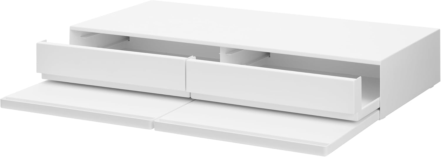 YAMAZAKI Home Under-Appliance Drawer with Double Pull-Out Shelf, 2-Way Kitchen Organizer with Slide-Out Table, 31.5" Wide Rack - Steel