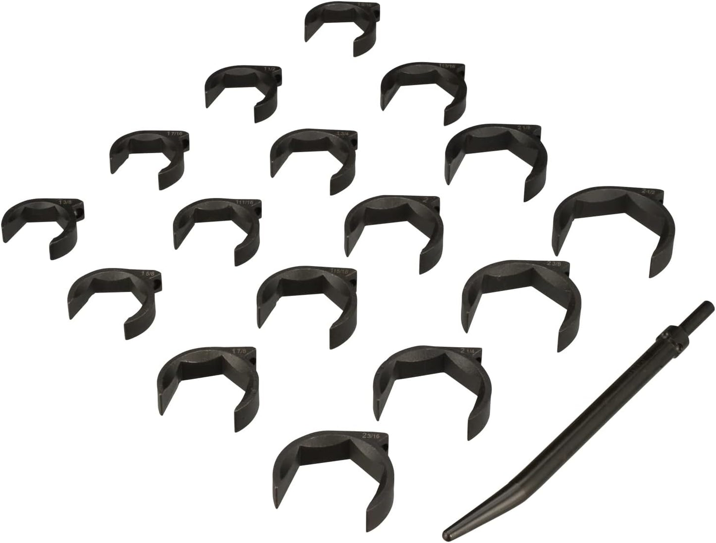 LTI TOOLS SAE Shockit Crows Foot Socket Wrench Set, Heavy Duty Industrial Hydraulic Fitting, 16 Piece (LT1900XL)