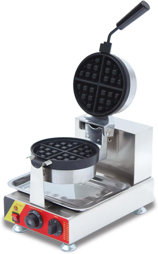 TECHTONGDA Commercial Rotated Belgian Waffle Maker Iron Machine with Rotatable Nonstick Electric Baker 110V 1.5KW