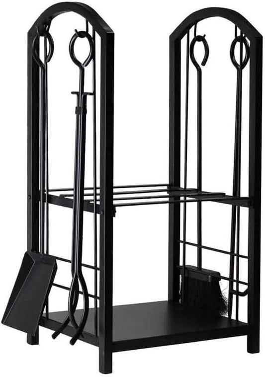 Heavy Duty Iron Firewood Storage Rack, Multi-Layer Lumber Organizer Shelf For Indoor/Outdoor Fireplace