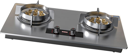 Double-burner Gas Stove,8.5kw High-fire Frying Stove Head,Stainless Steel with Timing Function,Suitable for Home and Outdoor Use(LPG)