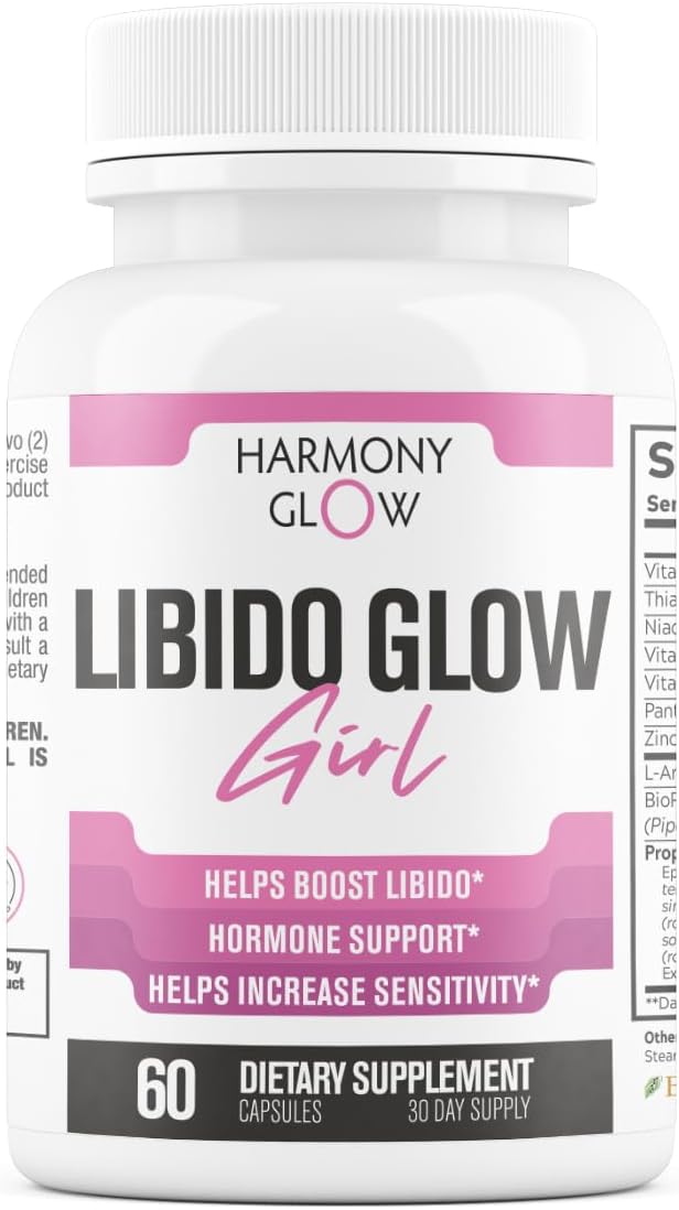 Libido Glow Girl | 14 in 1 Powerful Libido Booster for Women & Aphrodisiac | Helps Improve Women's Drive, Passion, Sensitivity | Maca, Tribulus, Ashwagandha | 3rd Party Tested Supplement - 60 Pills
