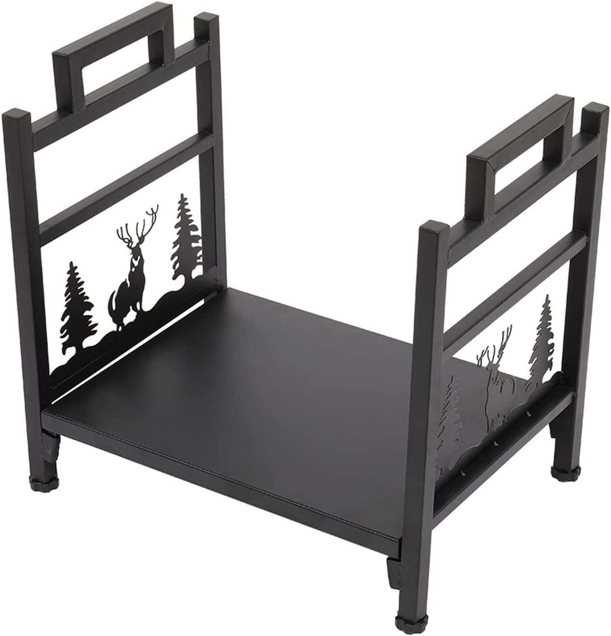 Log Store Firewood Rack Wood Holders Firewood Outdoor Heavy Steel Tube Construction With Animal Pattern Wood Store,