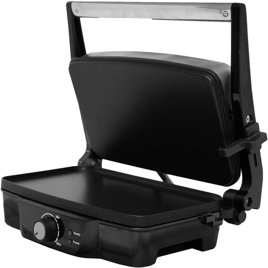 IMUSA Stainless Steel Panini Press Electric with Adjustable Temperature Settings and Nonstick Plates, 1200W