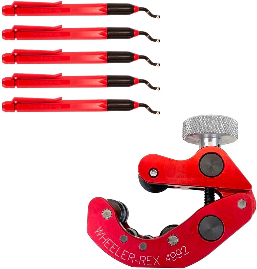 WHEELER-REX 4992RED-KIT - Close Quarter Tubing Cutter 1/4" - 2-3/8" w/ 5pk of Debur Tools