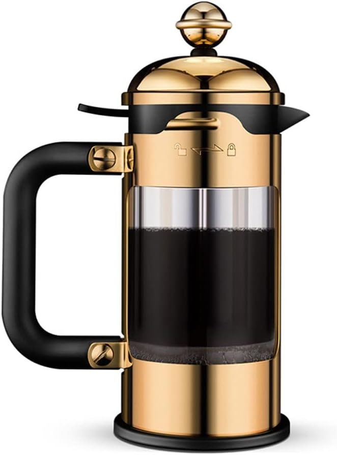 French Press Coffee Maker, 350ML Mini Manual Coffee & Tea Press, Stainless Steel Housing, 304 Stainless Steel Filtration System, Cold Brew Heat Resistant Borosilicate Glass for Camping Travel