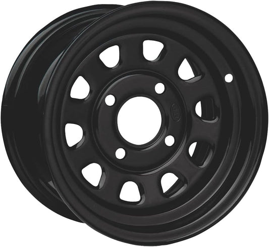ITP 1425553014B Delta Steel Front Wheel - 14x7-5+2 Offset - 4/110 - Black