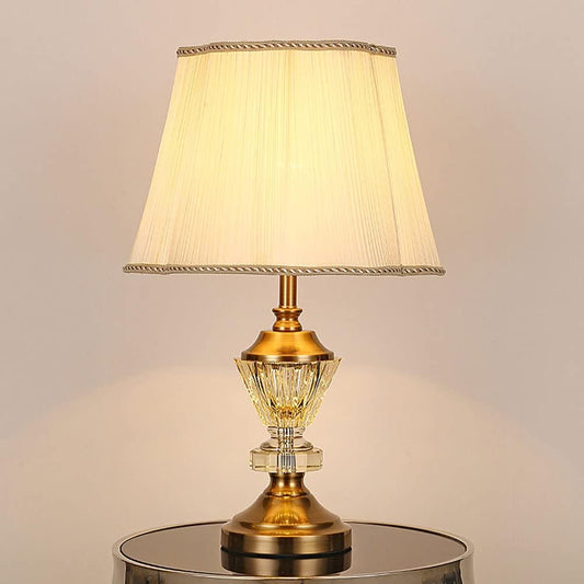 22" Crystal Table Lamp Hotel Bedroom Bedside Light Bedside Cloth Lamp Decoration Crystal Desk Light for Home Appliance Bedside Study Lighting