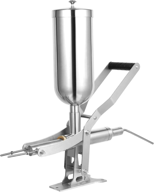 Donut Filler Machine, 5L/5.28Qt Stainless Steel Donut Filling Machine for Baking, Manual Donut Filling Injector with 4 Nozzles, Pastry Cream Filling Tool for Home Kitchen, Cafe, Bakery