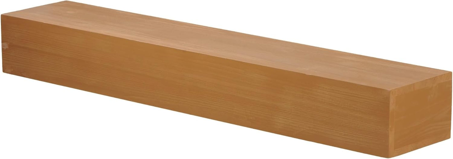 YJSPSSW 60'' Fireplace Mantel Fir Wood Wall-Mounted & Floating Shelf for Home Decor with Flat Surface(Brown)
