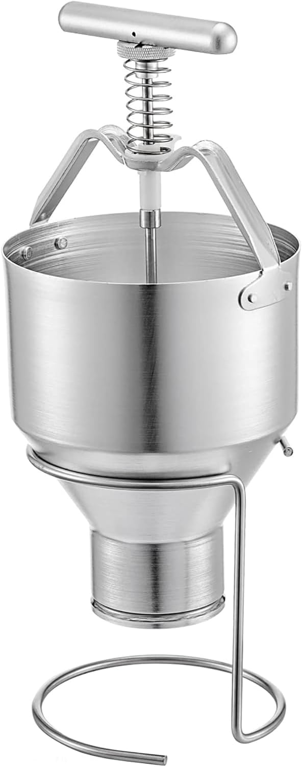 Manual Donut Maker Donut Depositor 5L Capacity Donut Dropper Hopper Stainless Steel Manual Donut Dispenser 6 Adjustable Thicknesses Donut Hopper with stand for Home and Commercial