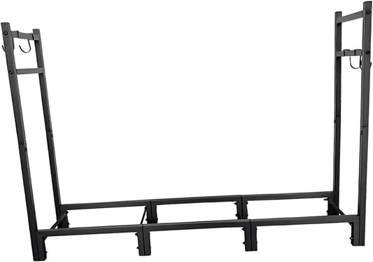 Heavy Duty Firewood Stand Stacker Holder 114x25x80cm Freestanding for Fireplace Wood Accessory Lumber Storage Organizer