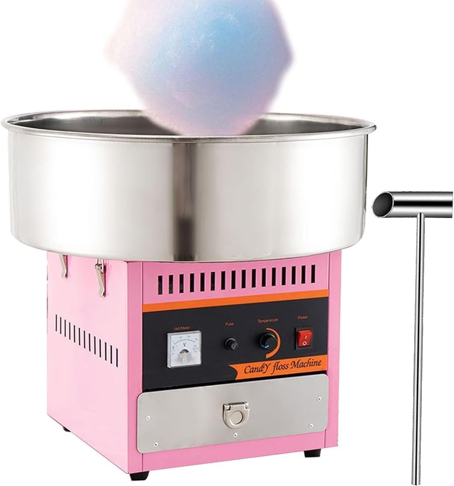 Commercial Candy Floss Machine, 1000W Cotton Candy Maker with Stainless Steel Bowl & Sugar Scoop - Perfect for Kids' Parties, Birthdays, Home Use & Carnivals