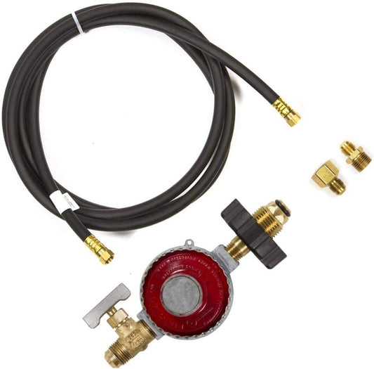 PTCK: Propane Tank Fire Pit Connection Kit; Hi-Out Regulator, 12' Hose & Necessary Fittings