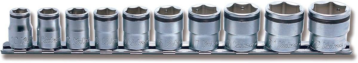 Ko-ken RS3450M/10 3/8 Sq. Dr. Socket set 10mm-22mm Nut Grip 250mm 10 pieces