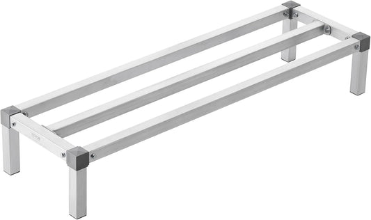 VEVOR Aluminum Dunnage Rack, 48\u201D x 14\u201D Commercial Food Floor Rack, 8\u201D Off the Floor, 1000 lbs Capacity All-Welded Aluminum Storage, for Storage in Restaurants, Kitchens, Garages and Vehicles